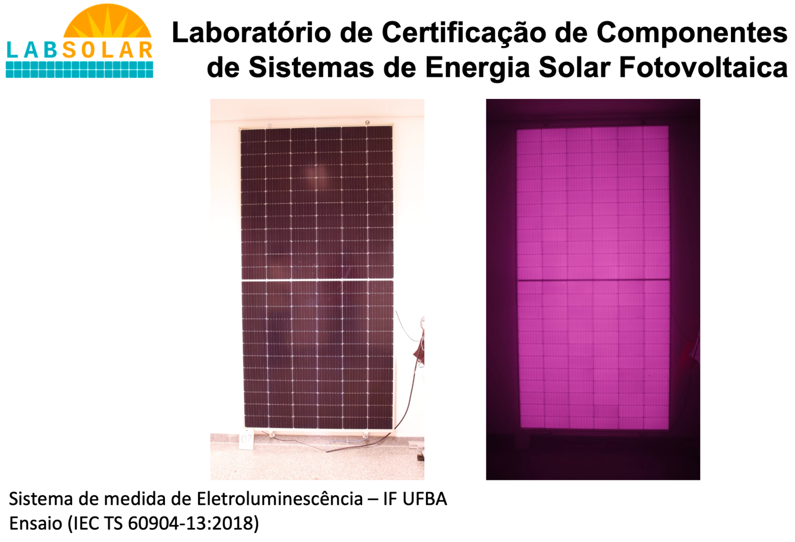 Photovoltaic panel characterization laboratory